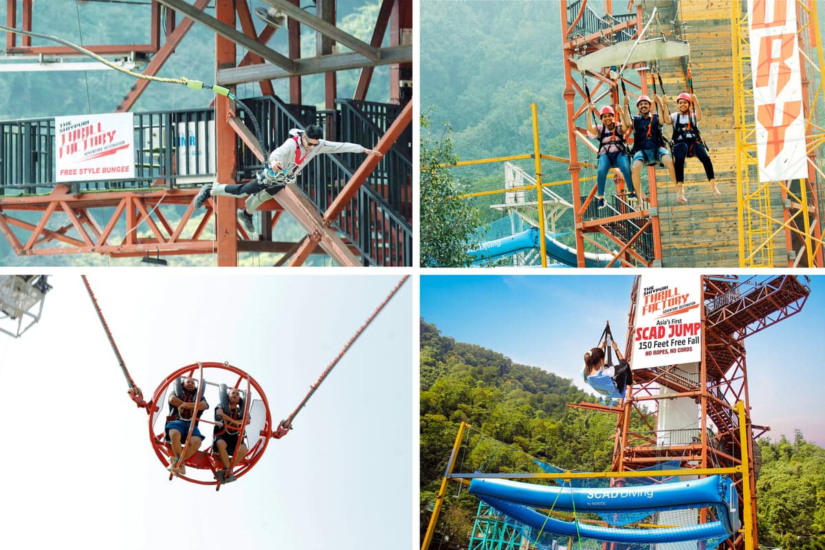 Bungee and giant swing combo at Thrill Factory, Shivpuri, Rishikesh