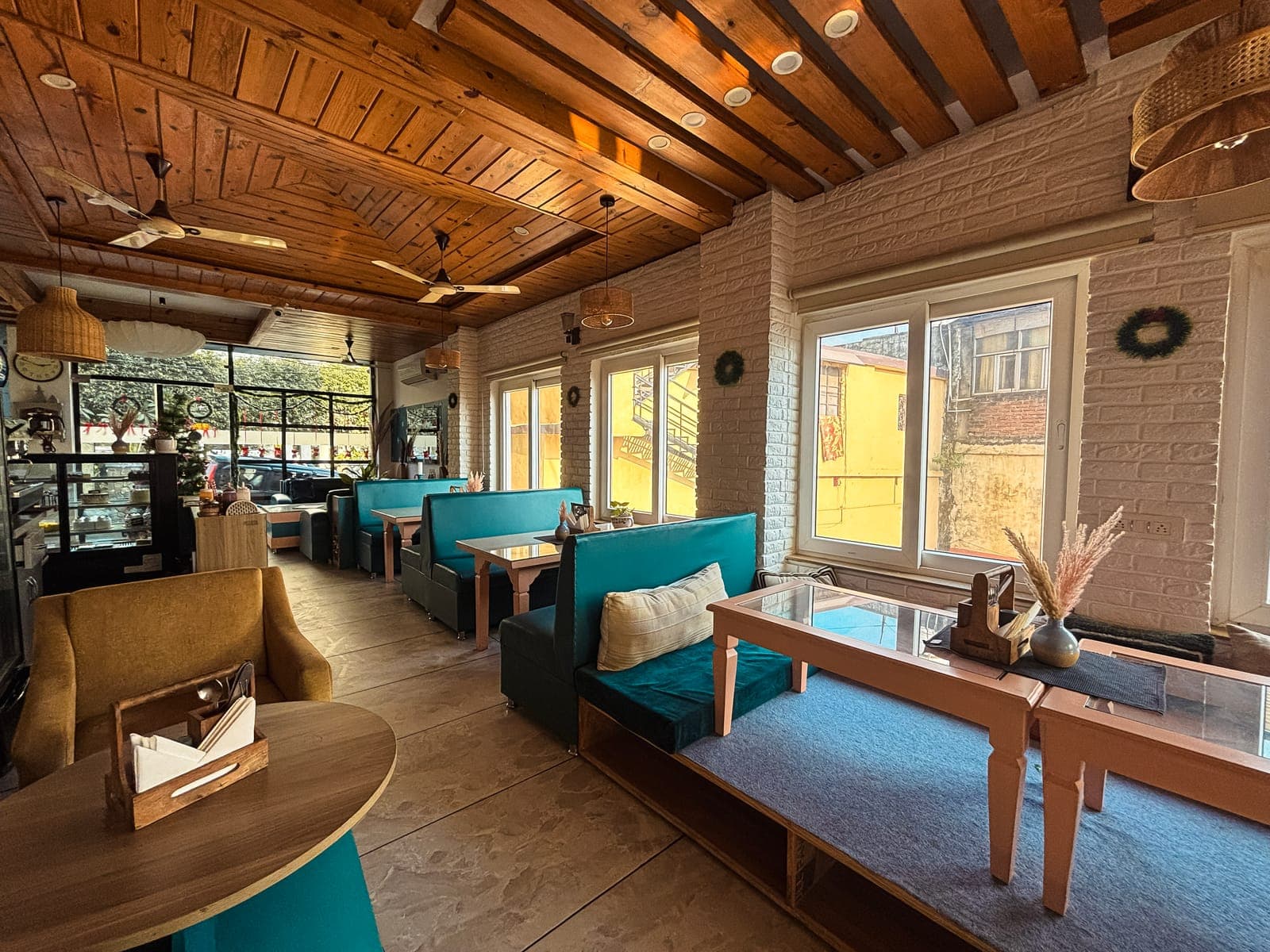 The in-house cafe at Aroma Cafe Hotel, Rishikesh
