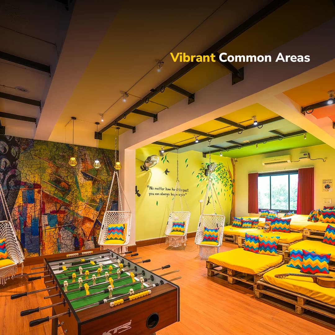 Common area and games room at goSTOPS Rishikesh, Lakshman Jhula