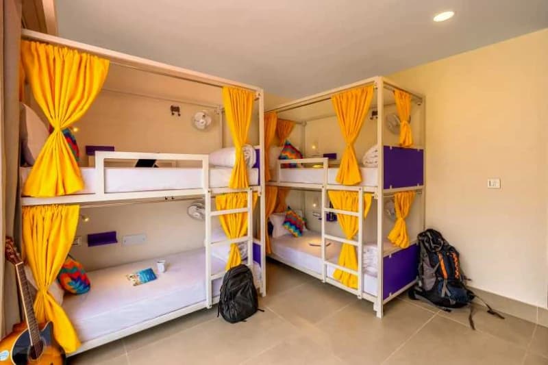 Inside the AC 6-Bed Mixed Dorm — Balcony, Ensuite at goSTOPS Rishikesh, Tapovan PLUS