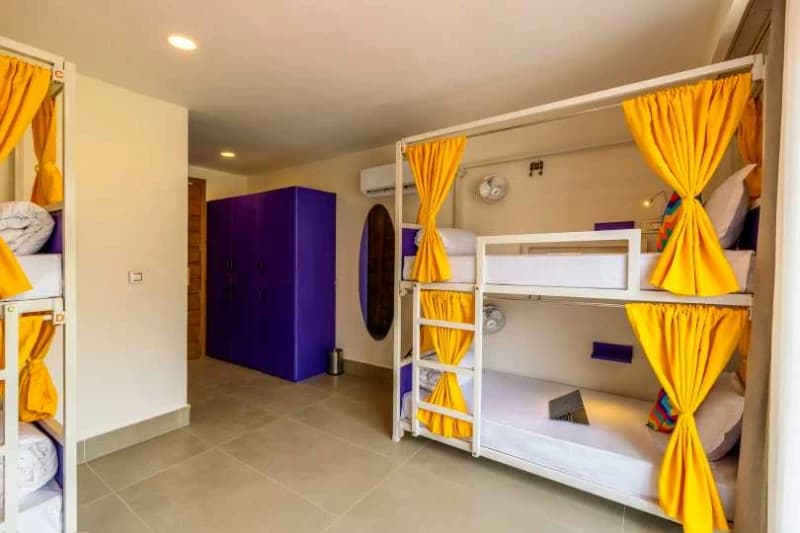 Inside the AC 6-Bed Mixed Dorm — Ensuite at goSTOPS Rishikesh, Tapovan PLUS