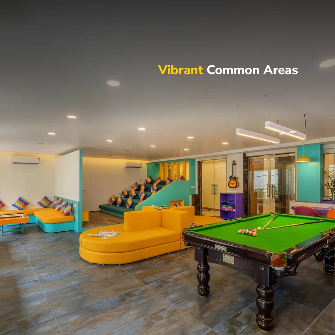 Common area and games room at goSTOPS Rishikesh, Tapovan PLUS