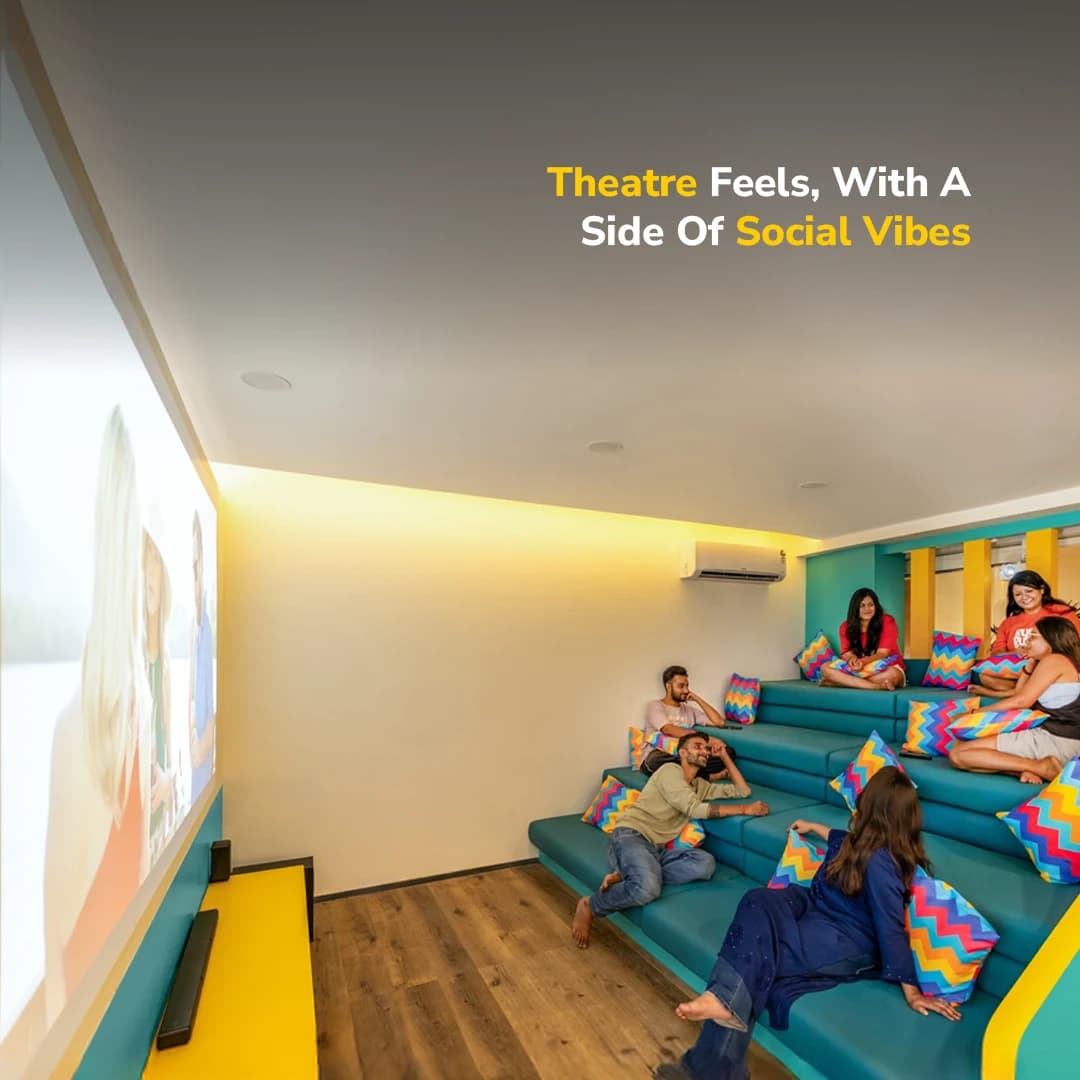 In-house home theatre room at goSTOPS Rishikesh, Tapovan PLUS