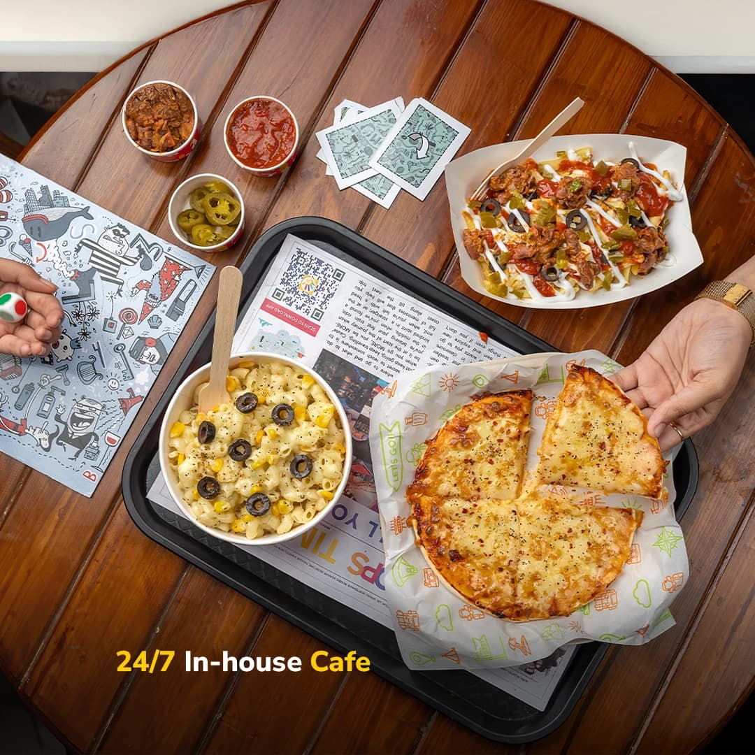 Food from the 24-hour in-house café at goSTOPS Rishikesh, Tapovan PLUS
