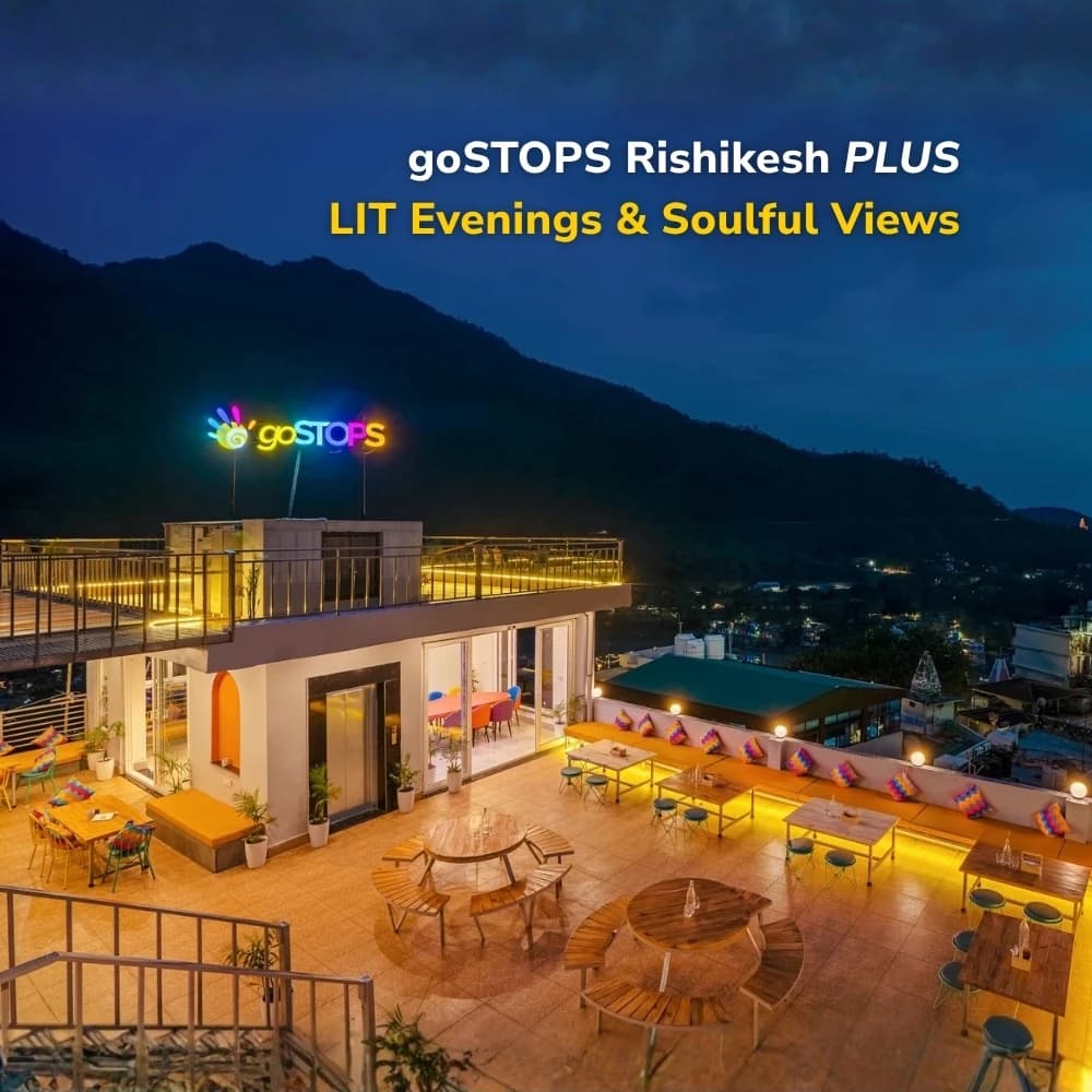 Rooftop terrace at goSTOPS Rishikesh, Tapovan PLUS