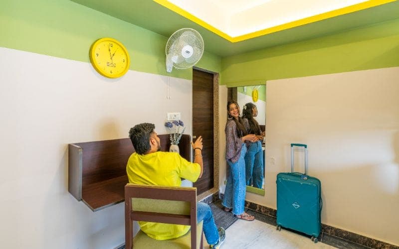 Inside the 4-Bed Mixed Dorm (AC) at The Hosteller Rishikesh, Ganges