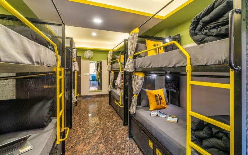 Inside the 8-Bed Mixed Dorm (AC) at The Hosteller Rishikesh, Ganges