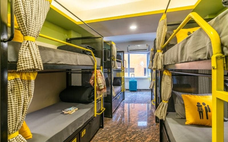 Inside the 8-Bed Mixed Dorm (AC) at The Hosteller Rishikesh, Ganges