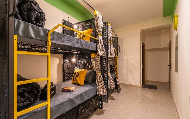 Inside the 4-Bed Female Dorm (AC) at The Hosteller Rishikesh, Laxman Jhula