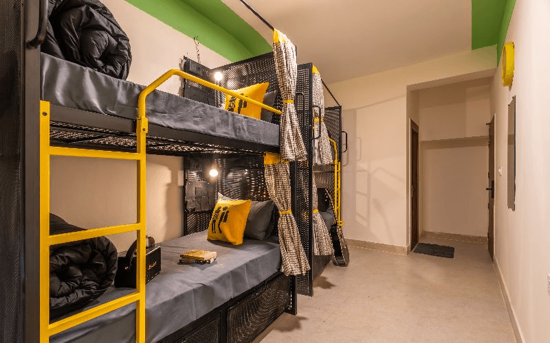Inside the AC 4-Bed Female Dorm at The Hosteller Rishikesh, Laxman Jhula