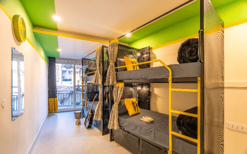 Inside the AC 4-Bed Female Dorm at The Hosteller Rishikesh, Laxman Jhula