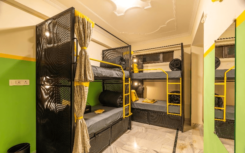 Inside the AC 8-Bed Mixed Dorm at The Hosteller Rishikesh, Laxman Jhula