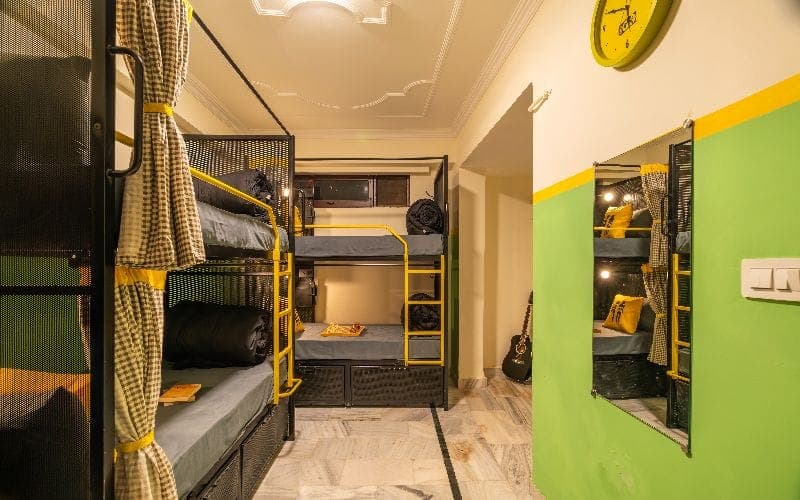 Inside the 8-Bed Mixed Dorm (AC) at The Hosteller Rishikesh, Laxman Jhula
