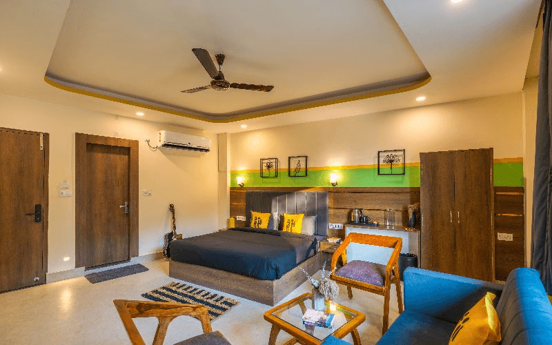 The AC Superior Double Room at The Hosteller Rishikesh, Laxman Jhula