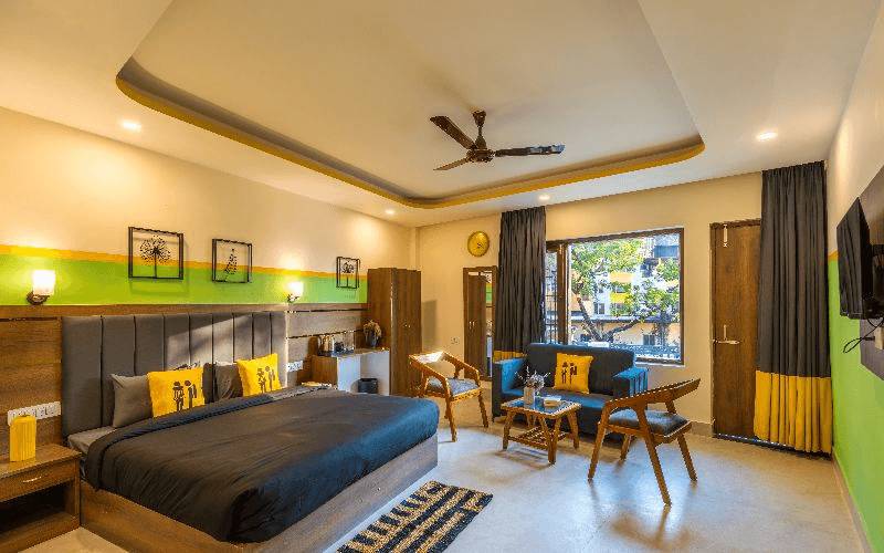The AC Superior Double Room at The Hosteller Rishikesh, Laxman Jhula