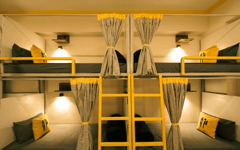 Inside the AC 10-Bed Dorm — Balcony at The Hosteller Rishikesh, Upper Tapovan
