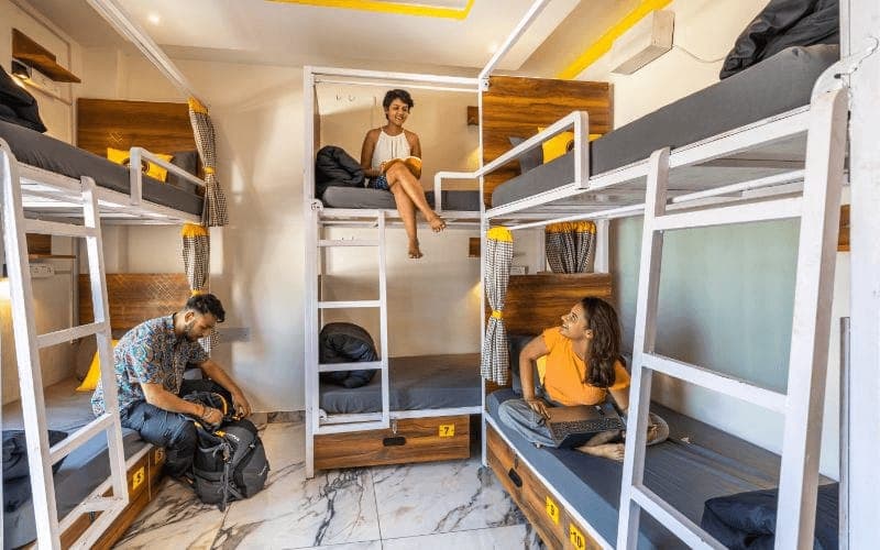 Inside the 10-Bed Mixed Dorm (Mountain View, AC) at The Hosteller Rishikesh, Upper Tapovan