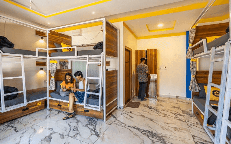 Inside the AC 10-Bed Dorm — Mountain View at The Hosteller Rishikesh, Upper Tapovan