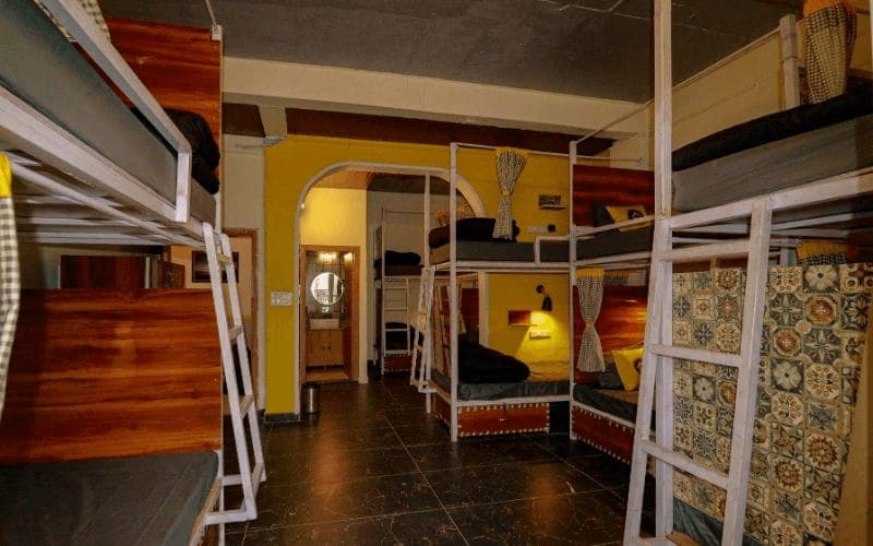 Inside the 12-Bed Mixed Dorm (AC) at The Hosteller Rishikesh, Upper Tapovan