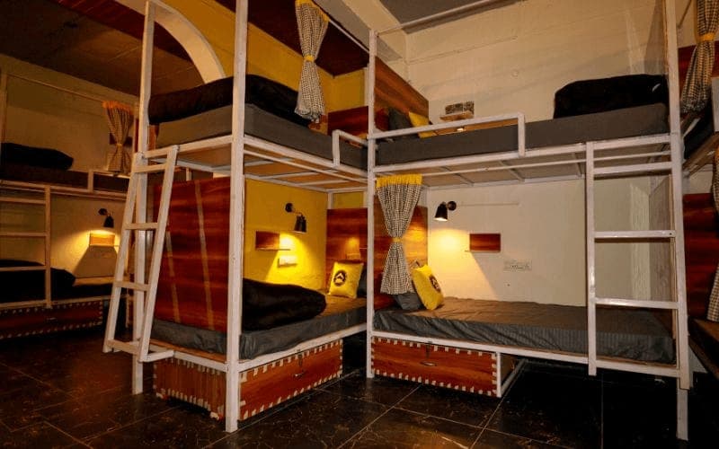 Inside the 12-Bed Mixed Dorm (AC) at The Hosteller Rishikesh, Upper Tapovan