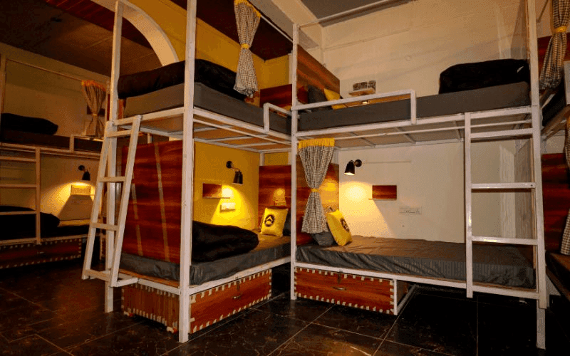 Inside the AC 12-Bed Mixed Dorm at The Hosteller Rishikesh, Upper Tapovan