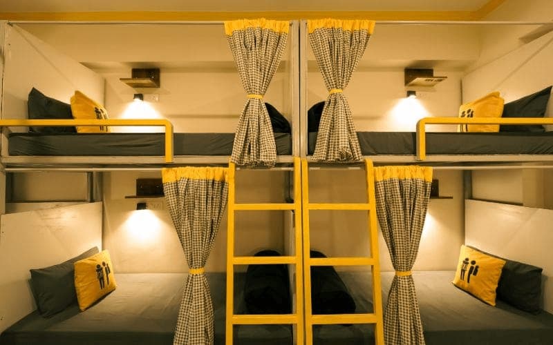 Inside the 8-Bed Mixed Dorm (Balcony, AC) at The Hosteller Rishikesh, Upper Tapovan