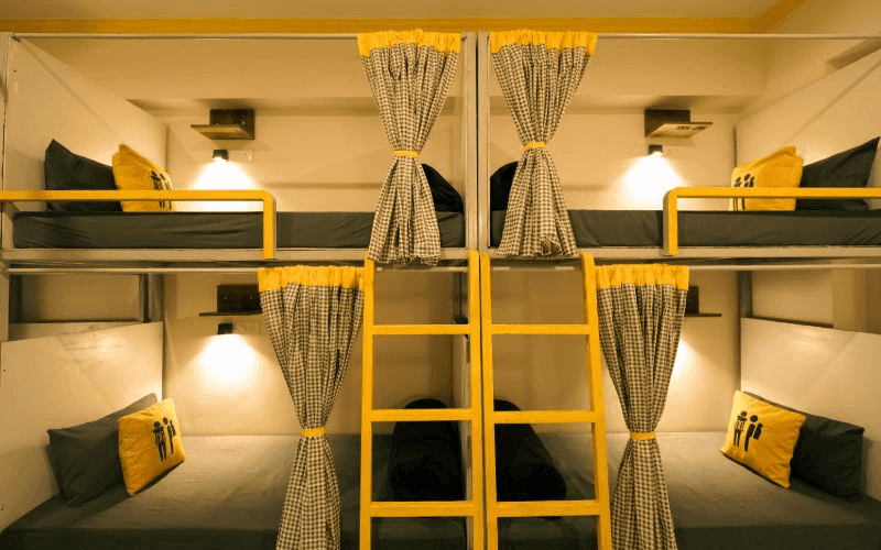 Inside the AC 8-Bed Dorm — Balcony at The Hosteller Rishikesh, Upper Tapovan