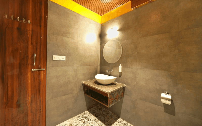 En-suite bathroom for the AC 8-Bed Mixed Dorm at The Hosteller Rishikesh, Upper Tapovan