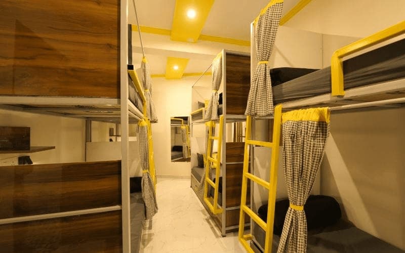 Inside the 8-Bed Mixed Dorm (AC) at The Hosteller Rishikesh, Upper Tapovan