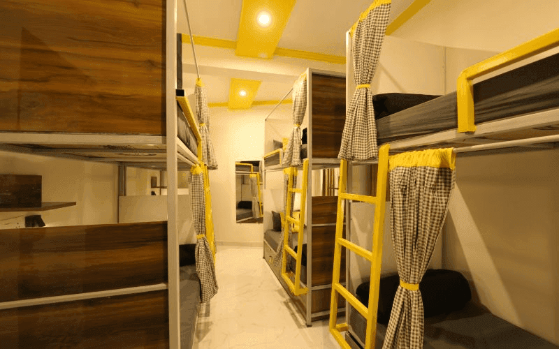 Inside the AC 8-Bed Mixed Dorm at The Hosteller Rishikesh, Upper Tapovan