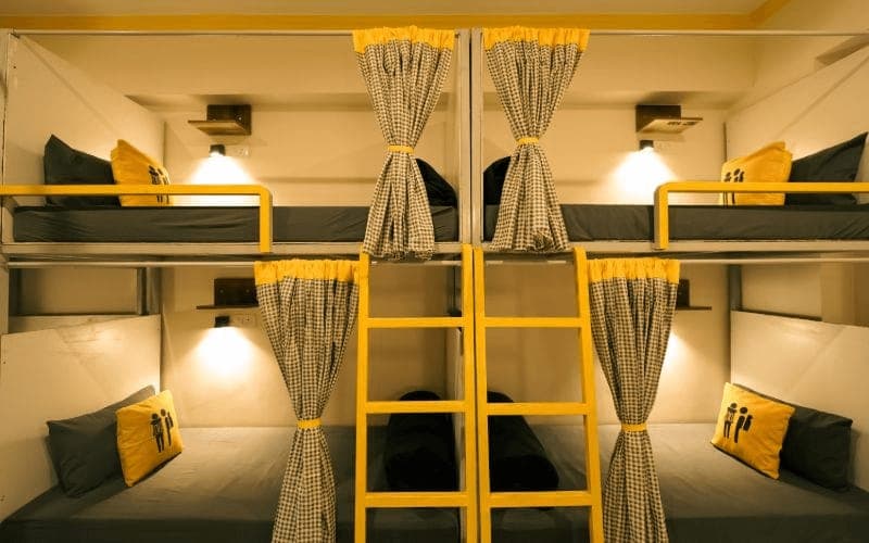 Inside the 8-Bed Mixed Dorm (AC) at The Hosteller Rishikesh, Upper Tapovan