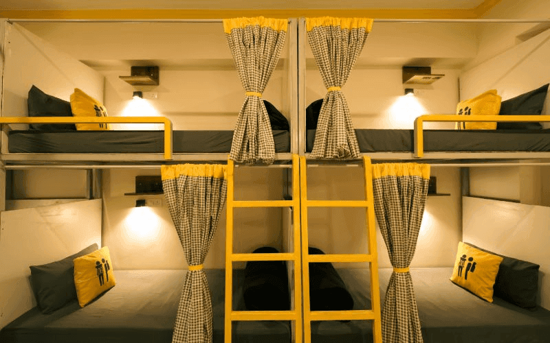 Inside the AC 8-Bed Mixed Dorm at The Hosteller Rishikesh, Upper Tapovan